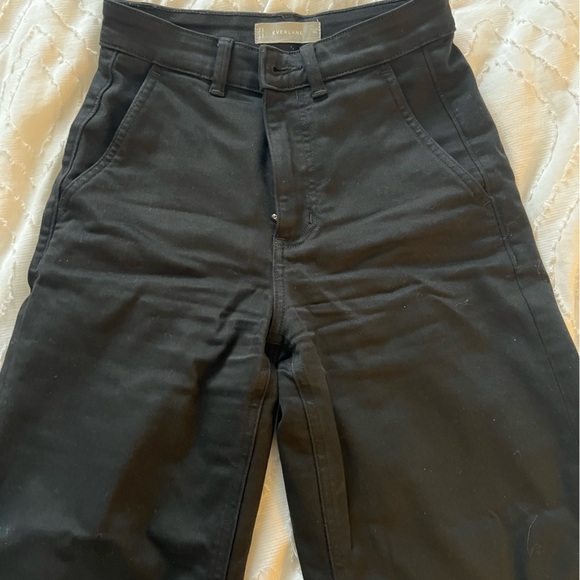 everlane cropped wide leg regular jeans black denim - Picture 2 of 6